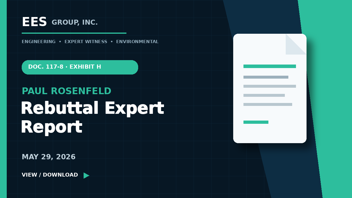Paul Rosenfeld Rebuttal Expert Report